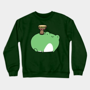 Frog Playing Djembe Crewneck Sweatshirt